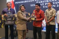 Anugerah Paritrana Award 2022 yang diberikan Pemprov Banten kepada sejumlah perusahaan yang mentaati program perlindungan pekerja melalui BPJS Ketenagakerjaan.
