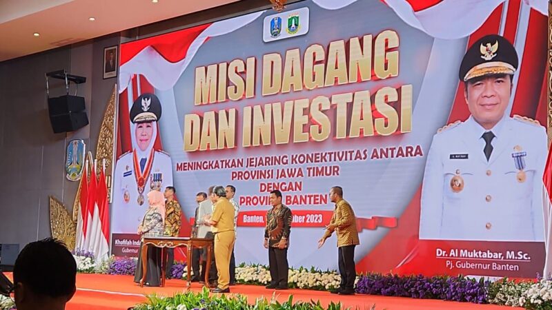 Kedua Kepala Daerah Provinsi Banten dan Provinsi Jawa Timur Tandatangani Perjanjian Kerjasama. (11/09)