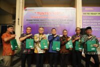 RAMPUNGKAN PTLS: Kantor Badan Pertanahan Nasional Kabupaten Tangerang menyelesaikan program PTSL 2023.