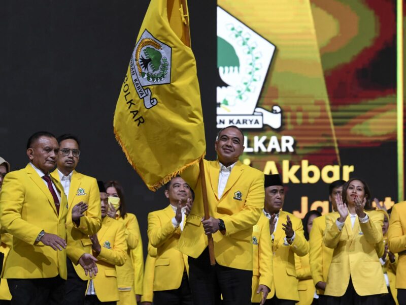 Zaki Iskandar usai memberikan sambutan saat perayaan HUT Golkar ke 59.