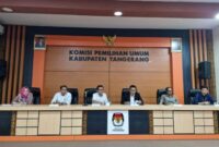 Rapat Pleno KPU Kabupaten Tangerang penetapan DCT anggota DPRD Kabupaten Tangerang pada Pemilu 2024, Jumat, (4/11/2023).