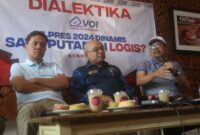 PILPRES SEKALI PUTARAN: Diksusi Dialektika Demokrasi Voter Of Indonesia (VOI) Pilpres 2024, Minggu (24/12/2023). Ketum Gerakan Sekali	 Putaran M. Qodari jadi pembicara dalam diskusi itu.