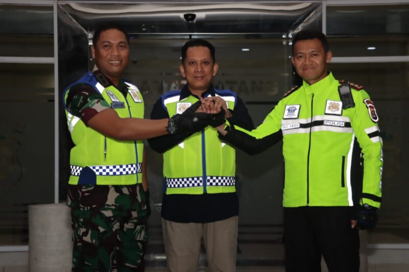 PANTAU: Kapolresta, Dandim dan Pj Bupati pantau perayaan tahun baru mengunakan sepeda motor.