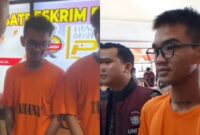 Seleb TikTok Satria Mahathir setelah ditetapkan sebagai tersangka dan ditahan oleh Polresta Barelang.