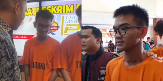 Seleb TikTok Satria Mahathir setelah ditetapkan sebagai tersangka dan ditahan oleh Polresta Barelang.