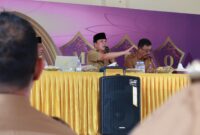 PERSIAPAN: Sekretaris Daerah Kabupaten Tangerang Moch Maesyal Rasyid saat memimpin rapat persiapan gelaran MTQ.