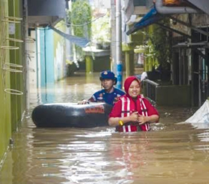 Kondisi banjir di Jakarta. (ist)