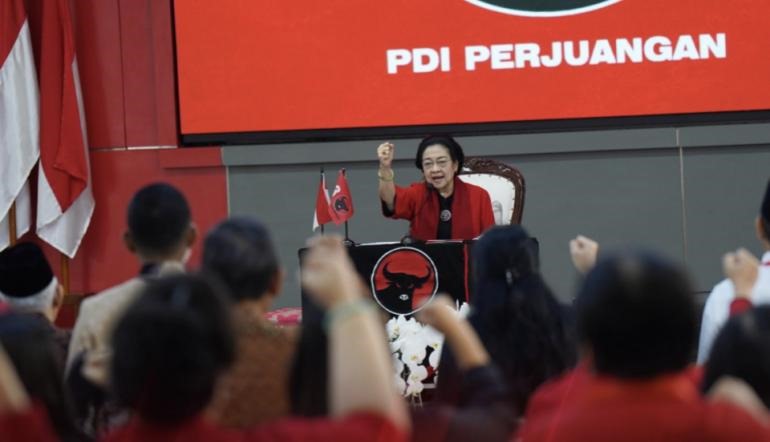 SENTIL RELAWAN: Ketua Umum PDI Perjuangan Megawati Soekarnoputri menyentil peran relawan dalam Pilpres.