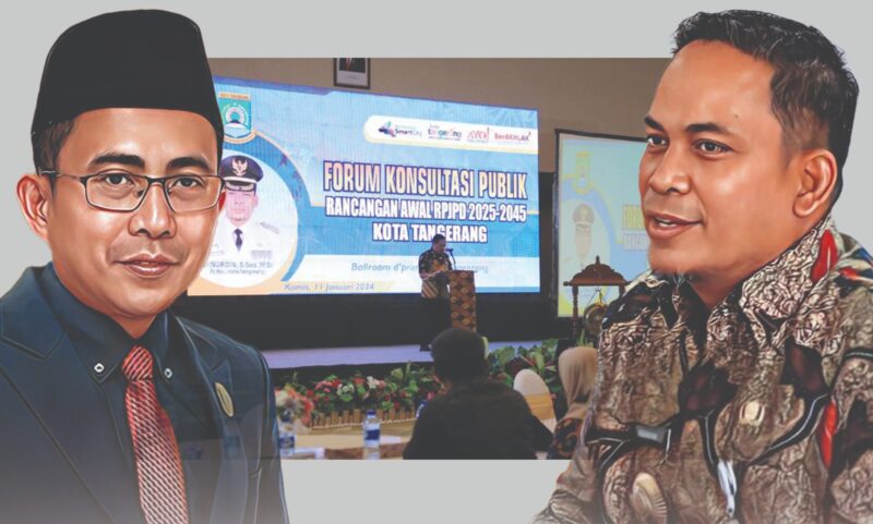 Ketua DPRD Kota Tangerang, Gatot Wibowo dan Penjabat Walikota Tangerang, Nurdin.
