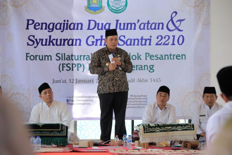GRHA SANTRI: Penjabat Walikota Tangerang Nurdin saat menhadiri syukuran Grha Santri 2210.