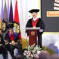 APRESIASI: Jaksa Agung ST Burhanuddin saat memberikan sambutan saat pengukuhan Prof. Dr. Reda Manthovansi, SH., LL.M sebagai Guru Besar Bidang Ilmu Hukum Pidana Universitas Pancasila, Kamis (25/1/2024).