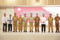PENGUKUHAN: Satgas TPPK Kabupaten Tangerang saat pengukuhan, Senin (29/1/2024).