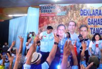 KONSOLIDASI RELAWAN: Sahabat Bang Ara Tangerang Raya menggelar konsolidasi di Kecamatan Teluk Naga, Kabupaten Tangerang, Jumat (9/2/2024)