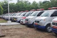 PEDULI SOSIAL: Ratusan Sopir Ambulans di Kabuapten Serang berkumpul melakukan aksi sosial.
