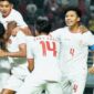 Timnas U-19 merayakan gol ke gawang Timor Leste.